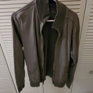 Men's Zipper Down Jacket Grey Medium Old Navy